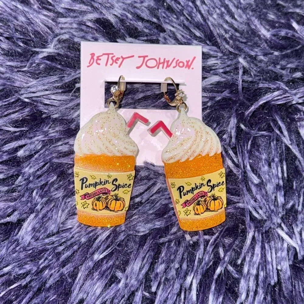 Betsey Johnson pumpkin spice earrings